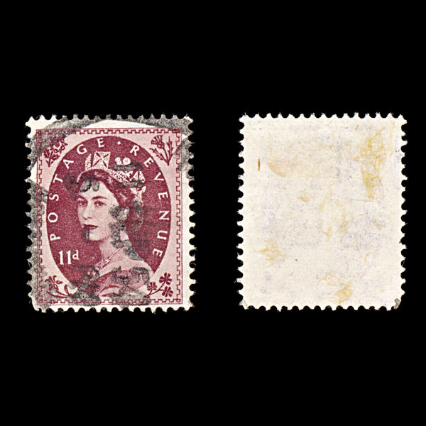 9168: GB SG528 11d Brown purple 1954 Sc#305 Mi270X Used C£15