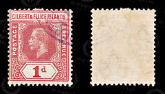 9175: Gilbert & Ellice SG13a 1d Scarlet 1915 Sc#15a Mi13b Used C£20, view 2