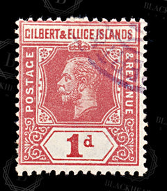 9175: Gilbert & Ellice SG13a 1d Scarlet 1915 Sc#15a Mi13b Used C£20, view 3