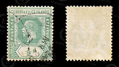 9176: Gilbert & Ellice SG12a ½d Yellow-Green 1912 Sc#14 Mi12a Used C£20, view 2