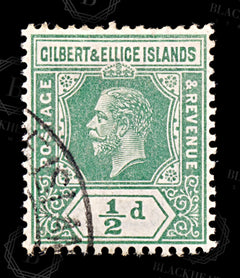 9177: Gilbert & Ellice SG12a ½d Yellow-Green 1912 Sc#14 Mi12 Used C£20, view 3