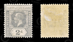 9178: Gilbert & Ellice SG14 2d Grey slate 1916 Sc#16 Mi14 Mint MH C£15, view 2