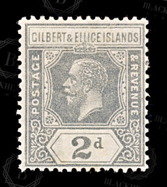 9178: Gilbert & Ellice SG14 2d Grey slate 1916 Sc#16 Mi14 Mint MH C£15, view 3