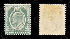 9180: Malta SG38 ½d Green 1903 Sc#21 Mi17 Mint MH C£11, view 2