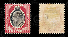 9181: Malta SG48 1d Black &  Red 1905 Sc#31 Mi26 Mint MH C£26, view 2