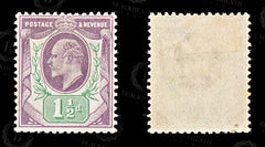 9184: GB SG221 1½d Black purple violet &  Bluish green 1905 Sc#129 Mi105Iwa Mint MH C£50, view 2
