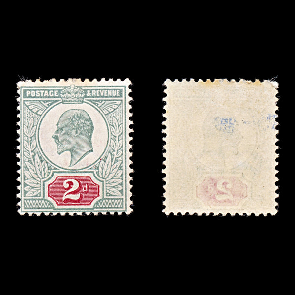 9185: GB SG225 2d Bright red &  Pale grey green 1903 Sc#130 Mi106Iwa Mint MVLH C£70