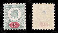 9185: GB SG225 2d Bright red &  Pale grey green 1903 Sc#130 Mi106Iwa Mint MVLH C£70, view 2