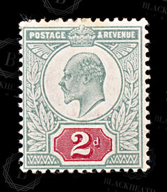 9185: GB SG225 2d Bright red &  Pale grey green 1903 Sc#130 Mi106Iwa Mint MVLH C£70, view 3