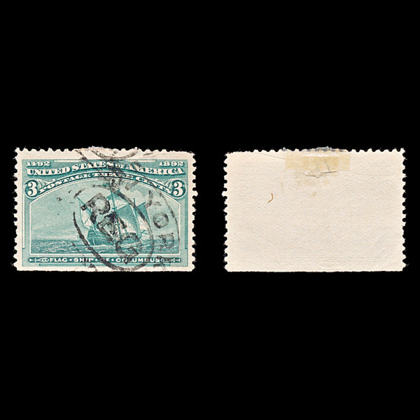 9189: USA SG237 3c Dark green 1893 Sc#232 Mi75 Used C£15