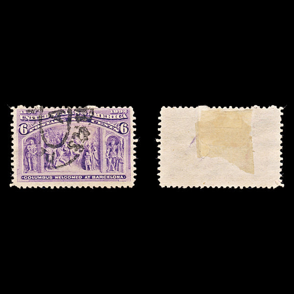 9190: USA SG240 6c Dull purple 1893 Sc#235 Mi78 Used C£23