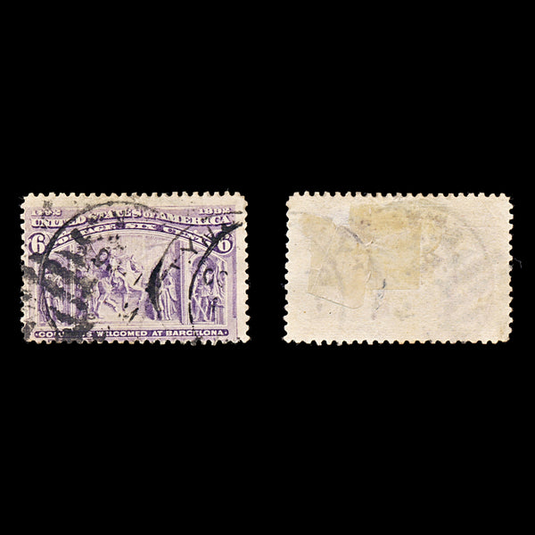 9191: USA SG240 6c Dull purple 1893 Sc#235 Mi78 Used C£23