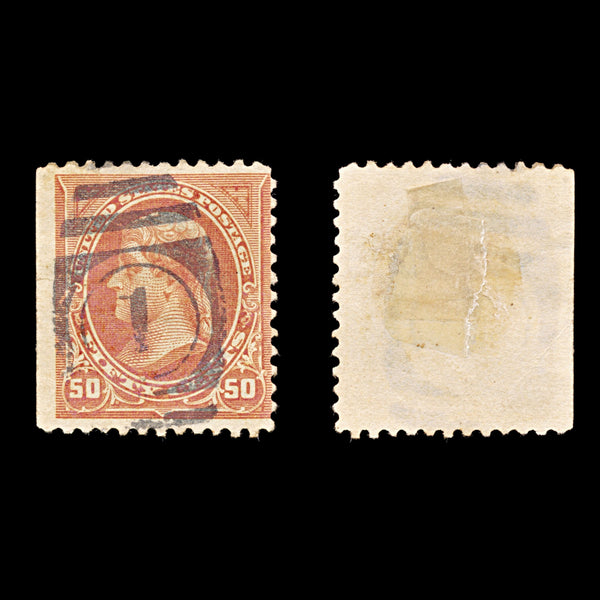 9196: USA SG278 50c Orange 1895 Sc#275 Mi112a Used C£36