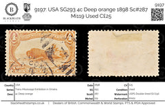 9197: USA SG293 4c Deep orange 1898 Sc#287 Mi119 Used C£25, view 1