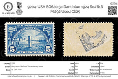 9204: USA SG620 5c Dark blue 1924 Sc#616 Mi292 Used C£25, view 1