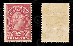 9209: USA $2 - United States dollar Carmine 1914 Sc#R218 Mint MH C£125, view 2