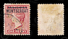 9212: Montserrat SG8c 1d Red 1884 Sc#6 Mi6A Used C£15, view 2