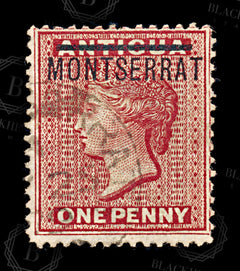 9213: Montserrat SG1 1d Red 1883 Sc#1 Mi1 Used C£19, view 3