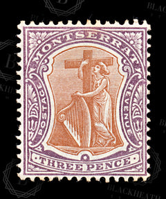 9214: Montserrat SG28 3d Deep purple &  Dull orange 1904 Sc#26a Mint MLH C£14, view 3