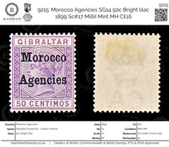 9215: Morocco Agencies SG14 50c Bright lilac 1899 Sc#17 Mi6II Mint MH C£16, view 1