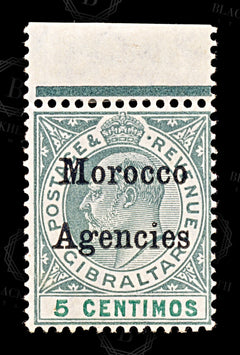 9217: Morocco Agencies SG24 5c Green &  Grey green 1905 Sc#27 Mi16 Mint MNH C£22, view 3
