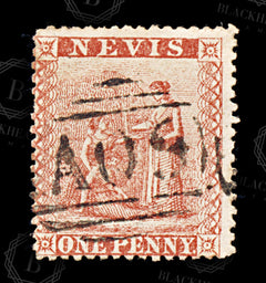 9219: Nevis SG15 2x 1d Vermilion red 1877 Sc#14 Mi8A Used C£26, view 3