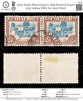 9221: South Africa SG49 2x 2s6d Brown & Green 1932 Sc#44i Mi63-64 Used C£120