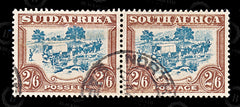 9221: South Africa SG49 2x 2s6d Brown &  Green 1932 Sc#44i Mi63-64 Used C£120, view 3