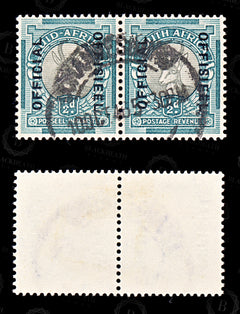 9222: South Africa SGO32 2x ½d Blue green &  Grey 1944 MiD66-D67 Used C£42, view 2