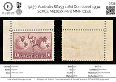 9235: Australia SG153 1s6d Dull claret 1934 Sc#C4 Mi126xX Mint MNH C£45, view 1