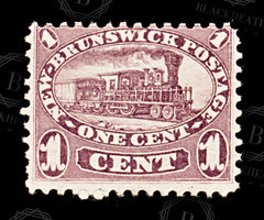 9238: New Brunswick SG7 2x 1c Brown violet 1860 Sc#6a Mi4b Mint MNG C£85, view 3