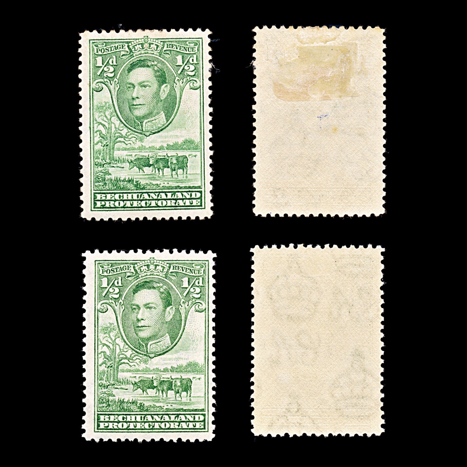 9243: Bechuanaland SG118-118a Both Shades 1938 Sc#124 Mi101a-101b Mint MH C£15