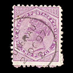 9245: New Zealand SG238 Large Flaw: "O" of POSTAGE 1895 Mi55C Used, view 2