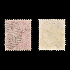 9255: GB SG66a 4d Dark rose lilac 1857 Sc#26 Mi13Zzb Used C£150, view 1