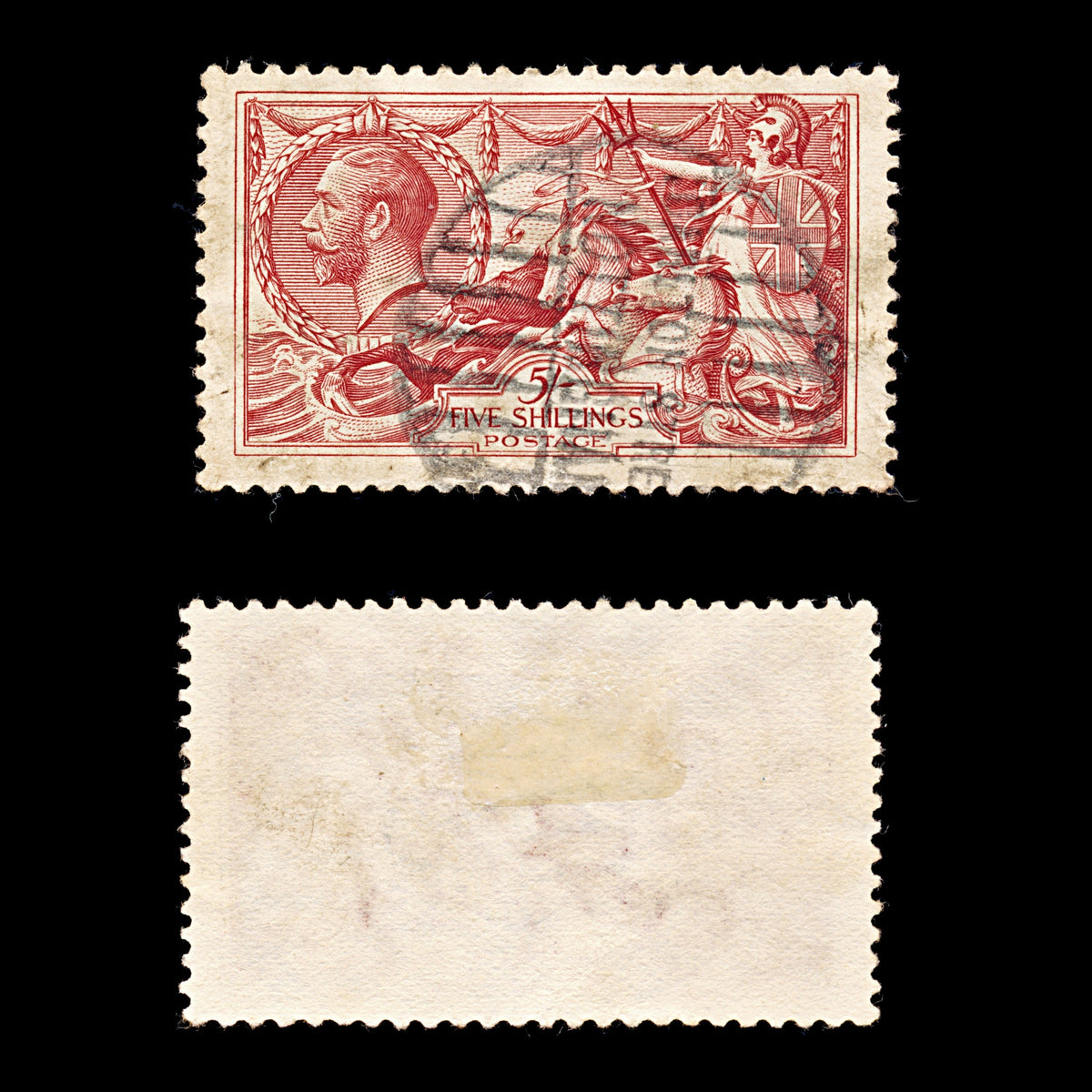 9258: GB SG416 5s Bright rose carmine & Medium carmine red 1919 Sc#180 Mi142IIIc Used C£135