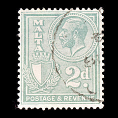 9261: Malta SG161 2d Greenish grey 1927 Sc#135 Mi119 Used C£16, view 2