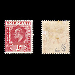 9268: Gold Coast SG60 1d Red 1907 Sc#57 Mi48 Mint MH C£21, view 1