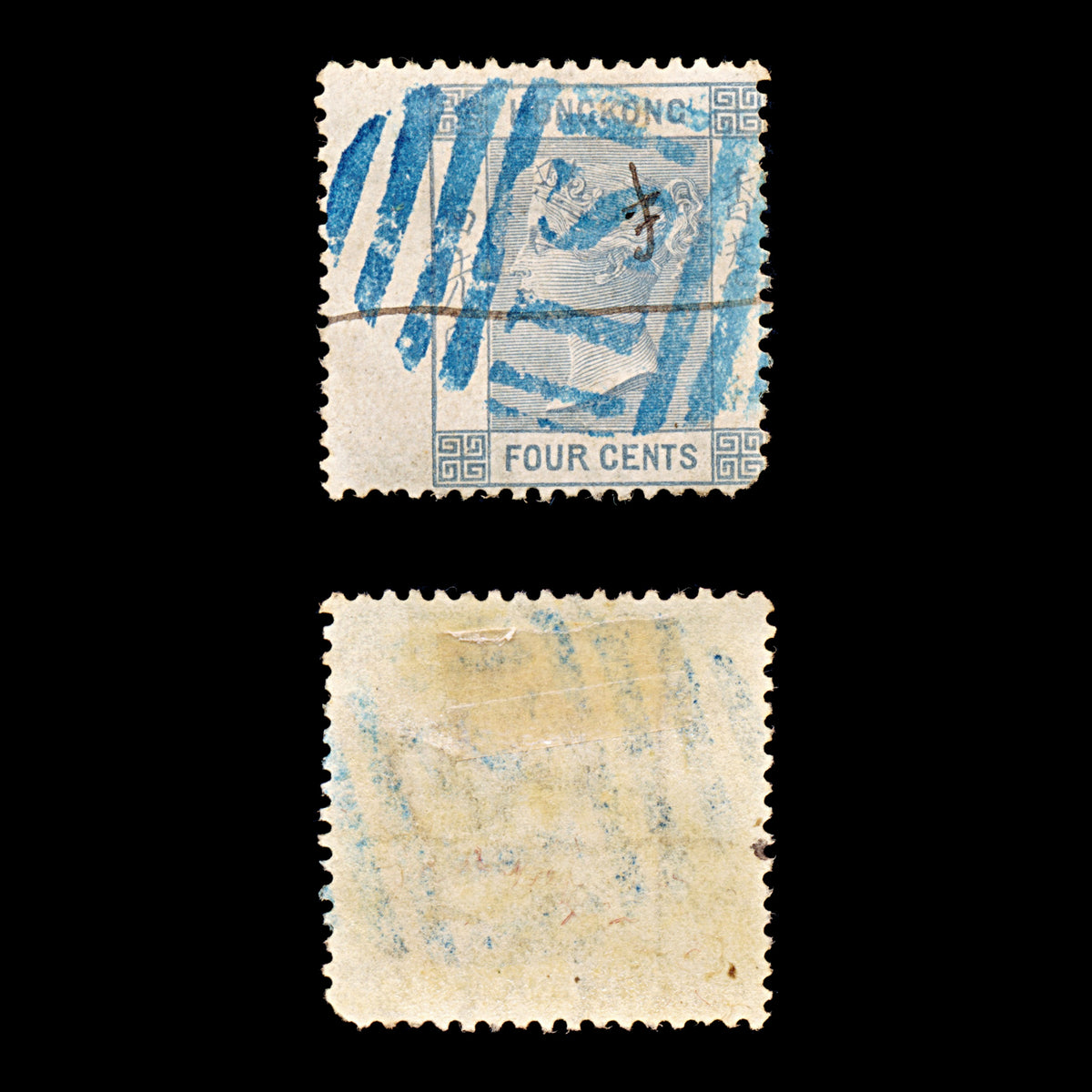 9272: Hong Kong SG9 4c Bluish slate 1865 Sc#10 Mi9A Used C£22