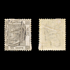 9275: Hong Kong SG19 96c Black brown 1866 Sc#24 Mi18a Filler C£65, view 1