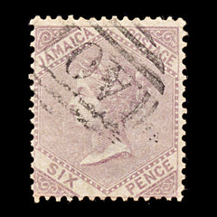 9302: Jamaica SG5a 6d Grey lilac 1860 Sc#5b Used C£35, view 2