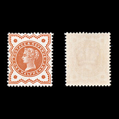 9310: GB SG197 Dent in Oval by "VE" K27b 1887 Sc#111 Mi86a Mint MNH C£225, view 1