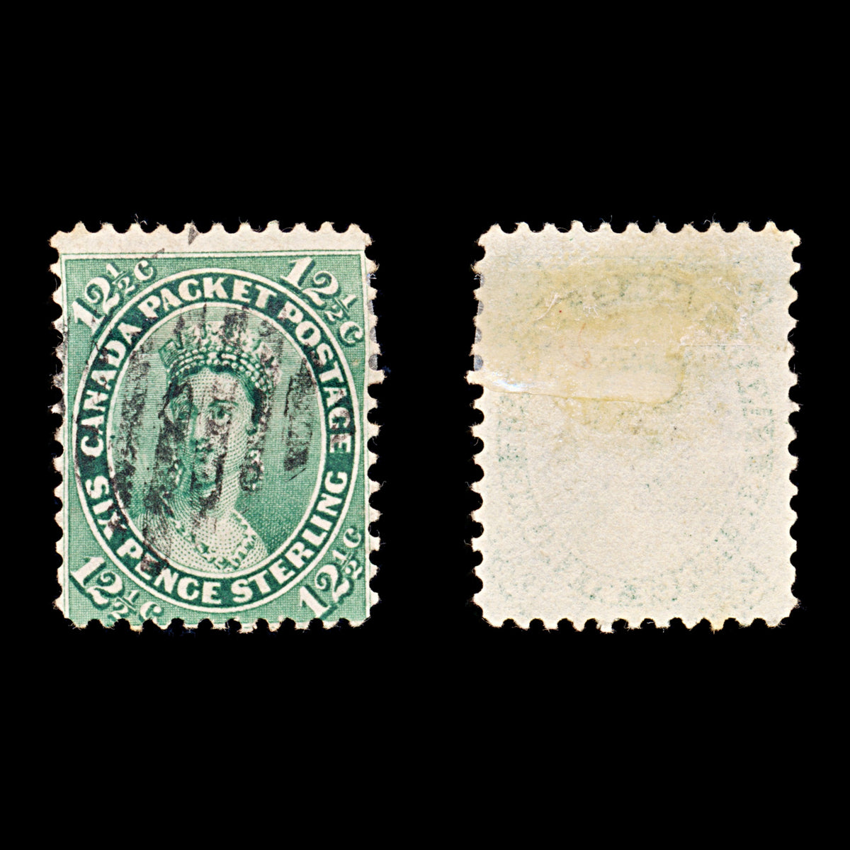 9313: Canada SG41 2x 12½c Blue green 1859 Sc#18a Mi14 Used C£85