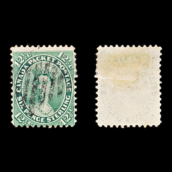9313: Canada SG41 2x 12½c Blue green 1859 Sc#18a Mi14 Used C£85