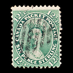 9313: Canada SG41 2x 12½c Blue green 1859 Sc#18a Mi14 Used C£85, view 2