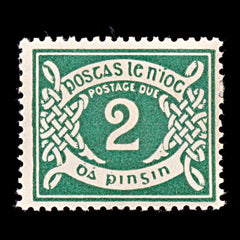 9319: Ireland SGD3 2d Blue green 1925 Sc#J3 MiP3 Mint MH C£40, view 2