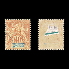 9329: French Oceania SG10 40c Blue &  Red 1892 Sc#15 Mi10 Used C£100, view 1