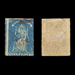 9332: Victoria SG73 6d Blue 1858 Sc#30 Mi12 Used C£18, view 1