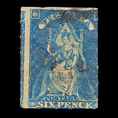 9332: Victoria SG73 6d Blue 1858 Sc#30 Mi12 Used C£18, view 2