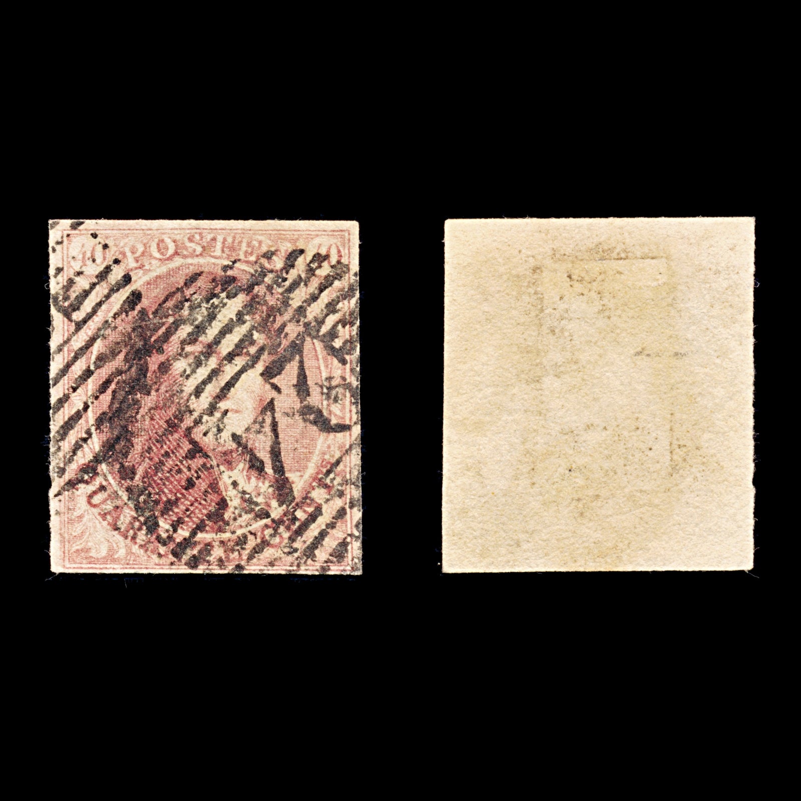 9340: Belgium SG8 40c Brown carmine 1854 Sc#8b Mi5Bx Used C£150