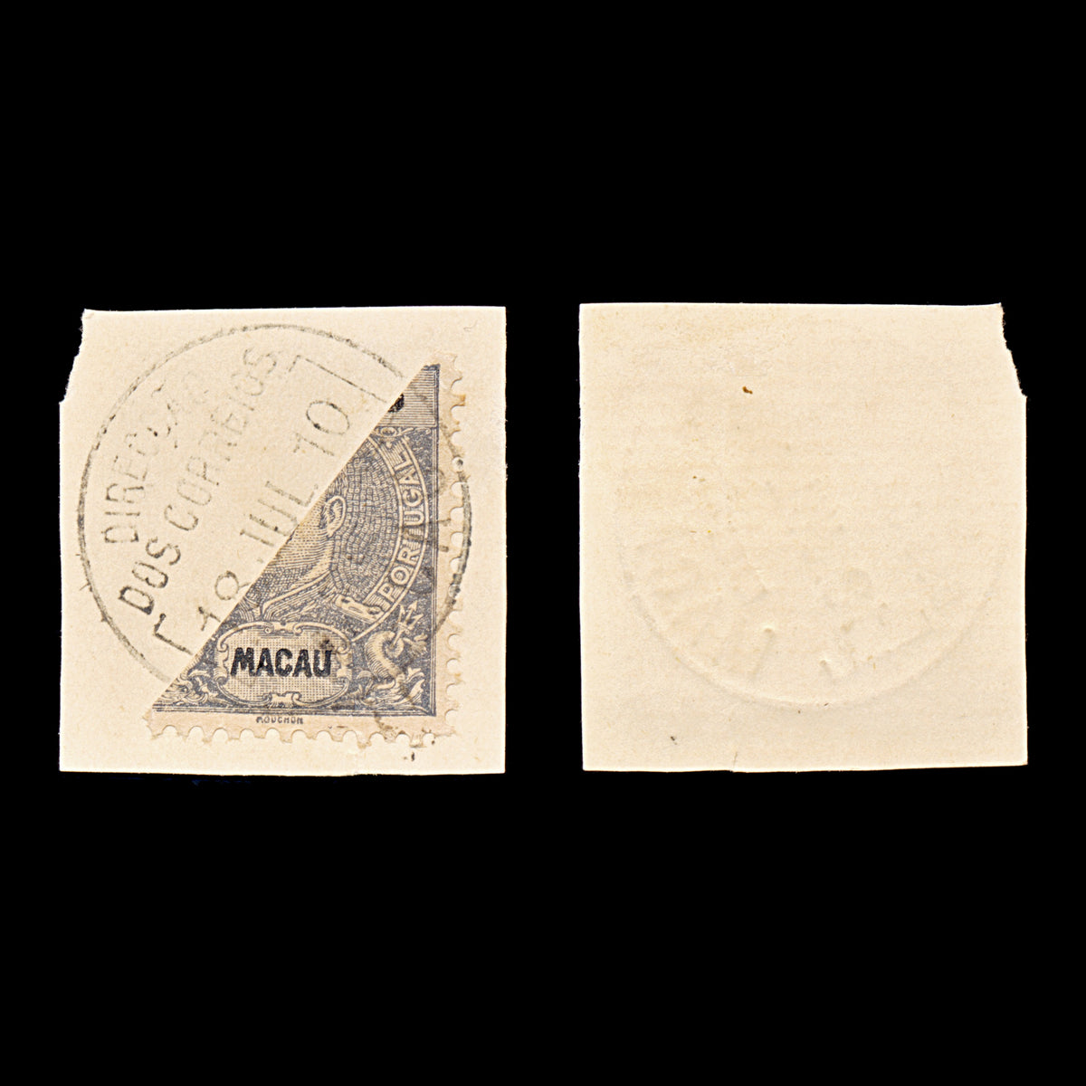 9342: Macau SG174 Bisect on Piece 1903 Sc#81 MiA129 Used C£90